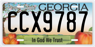 GA license plate CCX9787