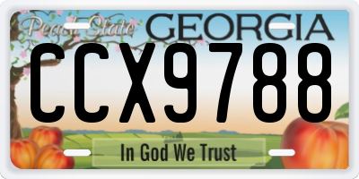 GA license plate CCX9788