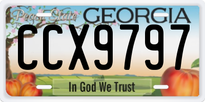 GA license plate CCX9797