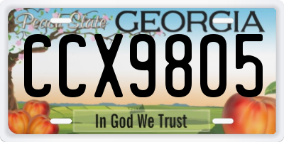 GA license plate CCX9805