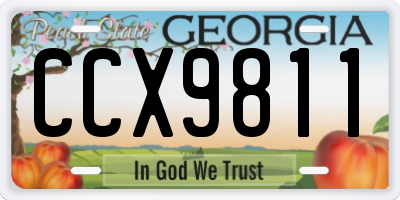 GA license plate CCX9811