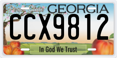 GA license plate CCX9812