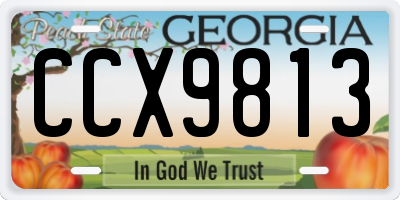 GA license plate CCX9813