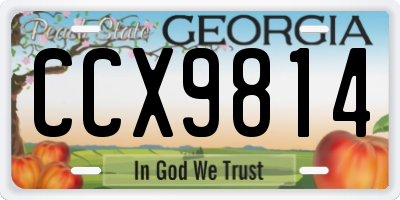 GA license plate CCX9814