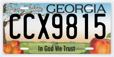 GA license plate CCX9815