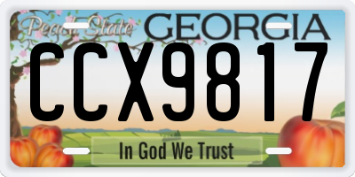 GA license plate CCX9817