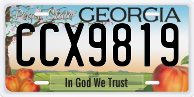 GA license plate CCX9819