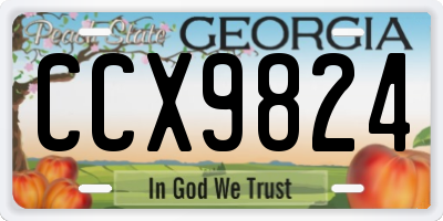 GA license plate CCX9824