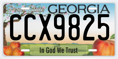 GA license plate CCX9825