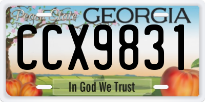 GA license plate CCX9831