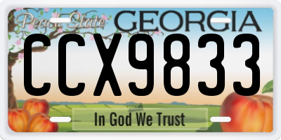 GA license plate CCX9833