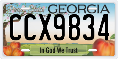 GA license plate CCX9834
