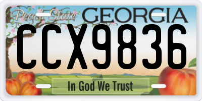GA license plate CCX9836