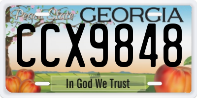 GA license plate CCX9848