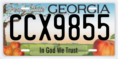 GA license plate CCX9855