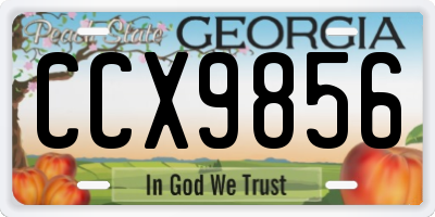 GA license plate CCX9856