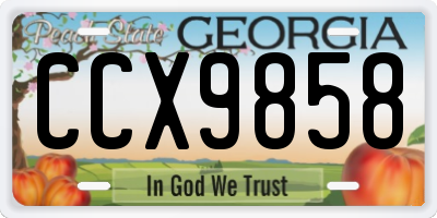 GA license plate CCX9858