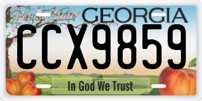 GA license plate CCX9859