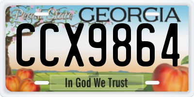 GA license plate CCX9864