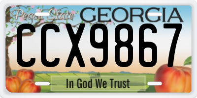 GA license plate CCX9867