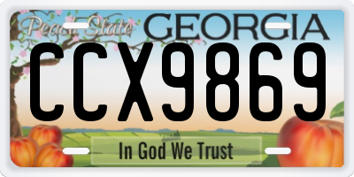 GA license plate CCX9869