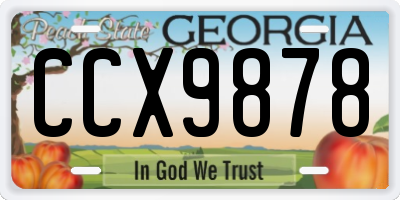 GA license plate CCX9878