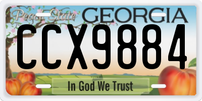 GA license plate CCX9884