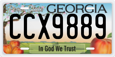 GA license plate CCX9889