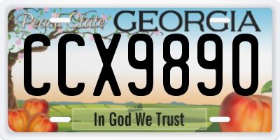GA license plate CCX9890