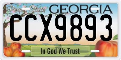 GA license plate CCX9893