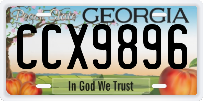 GA license plate CCX9896