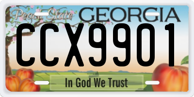 GA license plate CCX9901