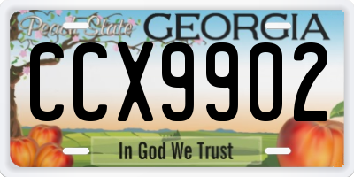 GA license plate CCX9902