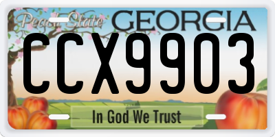 GA license plate CCX9903