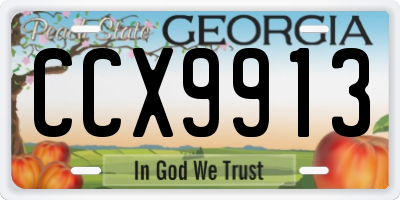 GA license plate CCX9913