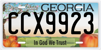 GA license plate CCX9923