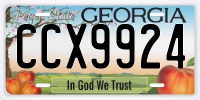 GA license plate CCX9924