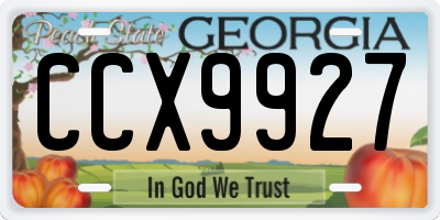 GA license plate CCX9927