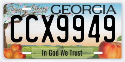 GA license plate CCX9949