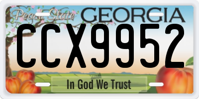 GA license plate CCX9952