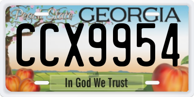 GA license plate CCX9954