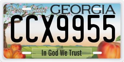 GA license plate CCX9955