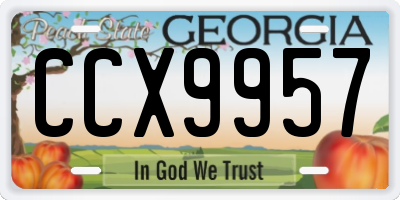 GA license plate CCX9957