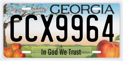 GA license plate CCX9964