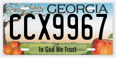 GA license plate CCX9967