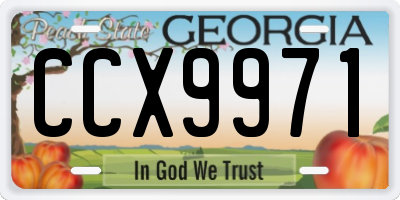 GA license plate CCX9971