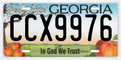 GA license plate CCX9976