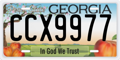 GA license plate CCX9977