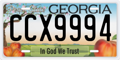 GA license plate CCX9994