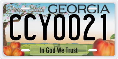 GA license plate CCY0021